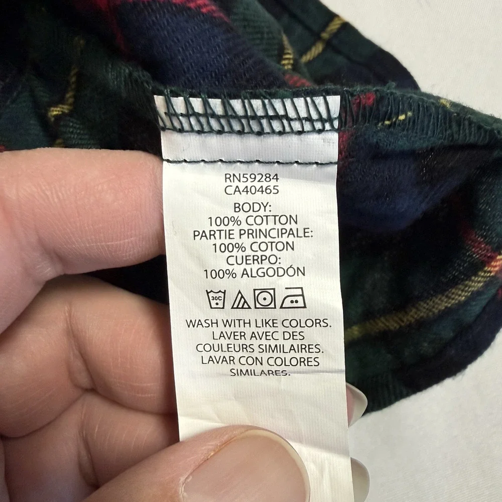 The Children's Place Plaid Flannel Dress Girl's Size 14 Navy/Green